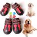 CovertSafe& Dog Boots for Dogs Non-Slip, Waterproof Dog Booties for Outdoor, Dog Shoes for Medium to Large Dogs 4Pcs Size 1: (2.3''x1.6'')(L*W) for 10-23 lbs Red