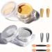 WENJLYJ 2Pcs Gold Silver Chrome Nail Powder Holographic Highly Pigmented Chrome Powder Metallic Glitter Nail Powder Magic Art Mirror Effect Makeup Powder Glitter Art Decoration Set