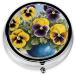 Pansy Perfection Mini Round Pill Box - 3 Compartment Travel Organizer for Medicine | Portable Pill Case for Home & Office - Buy Online on GoSupps.com
