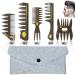 Amelar 5 PCS Hair Comb Styling Set Barber Hairstylist Accessories Professional Shaping & Wet Pick Barber Brush Tools Anti-Static Hair Brush for Men Boys