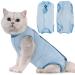Avont Katzenbody after op recovery suit clothing modal recovery castration Spay weaning leak protection suit for cat abdominal wounds or skin diseases-L-blue blue L