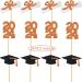 Grehge Orange Graduation Cupcake Topper Congrats Grad Party Decoration Glitter Cap Diploma Dessert Picks Supplies - Buy Online on GoSupps.com