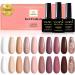 Yueshop 10PCS Gel Nail Polish Set - Beige Glitter Nude Pink White Purple Brown Series | Soak Off UV Varnish for Women - Manicure Beauty Gift - Buy Online on GoSupps.com