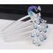 Blue Peacock Rhinestone Wedding Bridal Hair Comb Accessory - Buy Online on GoSupps.com