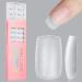 AILLSA Square Nails Tips - 240 Pcs Upgraded Matte Soft Gel Nail Tips No Filed Pre-shaped Full Cover Acrylic Clear Fake Gelly Nail Tips for Soak Off Nail Extension 15 Sizes Short Square 240PCS