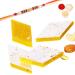 Ghasitaram Gifts Rakhi Gifts for Brothers Rakhi Sweets - Pure KESARI KAJU KATLI (800 GMS) with Beads Rakhi