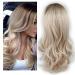 Ombre Wig Brown To Ash Blonde Redlution High Density Heat Resistant Synthetic Hair Weave Full Wigs For Women RN-135