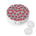 Rose Floral Cute Contact Lens Case Travel Portable Round Contact Storage Box Kit with Mirror for Daily Outdoor