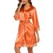 Besdel Women's Satin Silk V-Neck Kimono Robe in XS Coral - Bridesmaids Robe - Buy Online on GoSupps.com