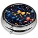 Buy Beautiful Bow Portable Metal Pill Box - 3 Compartment Travel Case for Small Pills - Round Design Hinged Fastening Black - Buy Online on GoSupps.com