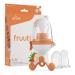 Fruuti Baby Fruit Feeder Pacifier by Quark - Silicone Baby Food Feeder - 3 Tip Sizes Grow with Baby - Easy for Little Hands to Hold - Secure Latch & Clip Ring - BPA BPS PVC Phthalate & Lead Free