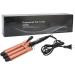 LCD Hair Curling Iron - 3 Barrel PTC Rapid Heating & 360 Rotatable for Home & Salon (US Plug 100-240V - Buy Online on GoSupps.com