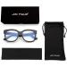 JIM HALO Blue Light Blocking Glasses for Women | Oversized Square Design | Stylish Metal CP Temples in Black | International Shipping Available - Buy Online on GoSupps.com