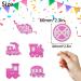 Pink Glitter Kids Train-Themed Happy Birthday Cupcake Toppers Set of 18 - Perfect for a girl's train birthday party baby shower party or themed railroad party Choo-choo decorations - SugarGera - Buy Online on GoSupps.com