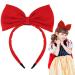 BAHABY Red Bow Headband Bow Headbands for Women and Girls Costumes for Girls Snow White Powerpuff Girls Costume Valentine's Day Gifts A-Red