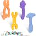 Baby Teething Toys Yosvge Baby Teether Molars for 0-6 6-12 Months Infants Soft-Textured Freezable Silicone Baby Chew Toys with Pacifier Clips Hammer Wrench Spanner Pliers Shape for Boys Girls 4 Pack