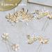 Elegant 8-Piece Bridal Hair Pins with Pearl Flowers and Gold Leaves - Wedding Hair Accessories for Women - Buy Online on GoSupps.com