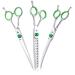 Purplebird Fellscher dog cups 7 inch Professional animal care set made of 440c Japanese stainless steel straight curved thin chunker scissors set