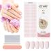 Kalolary 20PCS Semi Cured Gel Nail Polish Strips Adhesive Full Wrap Gel Nail Art Sticker Waterproof Gel Nail Wrap Stickers with Nail File and Stick UV/LED Lamp Required Pink