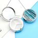 Round Pill Box - Turquoise Beach Seascape Print | 3 Compartment Decorative Metal Portable Pill Organizer - Buy Online on GoSupps.com