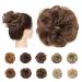 Updo Ponytail Hair Extensions Light Brown Messy Hair Scrunchies Hair Bun Extensions Curly Wavy Hairpieces for Women Hair Accessories 25 g Light Brown