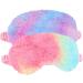 2 Pack Plush Sleeping Mask | Soft Fluffy Eye Cover for Women & Kids | Comfortable Travel Eye Mask with Rainbow Faux Fur - Buy Online on GoSupps.com