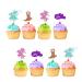 Cowboy and Cowgirl Cupcake Toppers Western Themed Birthday Party Cake Decor Pink&Blue Glitter Cake Decorations for Gender Reveal Boy or Girl Themed/Baby Shower Party Supplies - 24pcs