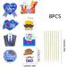 Happy Father's Day Cake Toppers 8Pcs Blue Fathers Day Cake Decoration Mustache Tie Dad Paper Cupcake Picks for Best Dad Father's Day Themed Party Favor Supplies A7FQJCP - Buy Online on GoSupps.com