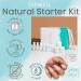 Dip Powder Nail Kit - Natural Color Starter Set by DipWell | Acrylic & Gel Resin System with Bond, Base, Activator, Sealer, Brush Softener + 3 Powder Jars - Buy Online on GoSupps.com