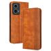 RankOne Flip Leather Case Cover for Motorola Moto G34 (6.5" Inches) Brown Motorola Moto G34 Brown