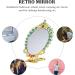 ULTNICE Peacock Pattern Vintage Hand Mirror Set - Foldable Metal Makeup Mirror for Women (Golden) - Buy Online on GoSupps.com
