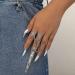 Dervivea Punk Finger Nail Claw Rings Silver Finger Ring Chain Ancient Queen Costume Fingernail Gothic Finger Ring Nail Jewelry for Women and Girls - Buy Online on GoSupps.com