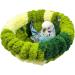 Woven Bird Nest Bed Fluffy Birds Sleeping Hut Circular Lovebird Cage Bed Soft Parrot Nest Hanging Cage Cockatiel Small Snuggle Tent Winter Warm Plush Parrot Hummock for Budgie Conure Breeding Small dark forest green Small dark forest green - Buy Online on GoSupps.com