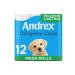 Andrex Complete Clean Toilet Tissue 12 Mega Toilet Rolls 18 Standard Loo Rolls with Unique 3D Wave Texture for a Proven Effective Clean (Previously Andrex Classic Clean) 12 Complete Clean Mega Toilet Rolls