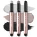 FOCALLURE 3 Pcs No Crease Eyeshadow Sticks Shimmer & Matte Eye Shadow Crayon Set with Blending Sponge Brush Smooth Texture Cream Eye Highlighter Pen Long Lasting Waterproof Eyeshadow Brightener Stick Makeup Falling Sky