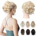REECHO 9" Short Ponytail Extension Classic Loose Curly Wavy Claw Clip Pony tails Hair Extensions HP001 Hairpieces for Women - Light Blonde