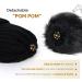FURTALK Women's Winter Knitted Beanie Hat with Faux Fur Pom - Black - Buy Online on GoSupps.com