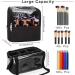 Large Black Makeup Brush Case Organizer with Adjustable Dividers and Shoulder Strap - Buy Online on GoSupps.com