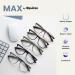 Opulize Max Reading Glasses - Classic Large Rectangular Frame for Men & Women - Unisex +1.50 Diopter Black - Stylish & Comfortable - Perfect for All Readers - Buy Online on GoSupps.com