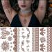 Brown Henna Temporary Tattoo Stickers - Waterproof Lace Designs for Women - Festive Party Favors - 5 Sheets - Buy Online on GoSupps.com