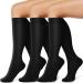 COOLOVER Compression Socks for Women and Men Circulation(3 Pairs)-Best Support for Running, Athletic, Nursing, Travel 01 Black 3 Pairs Large-X-Large