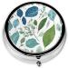Green Eucalyptus Leaves Mini Round Pill Box | 3 Compartment Travel Pill Organizer | Portable Medicine Case for Home & Office - Buy Online on GoSupps.com