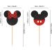 Ercadio 24 PCS Mouse Inspired Cupcake Toppers Glitter Black and Red Mouse Cupcake Picks Baby Shower Kids Boys Birthday Party Cake Decorations Supplies Red Mi Red - Buy Online on GoSupps.com