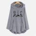 Angxiwan Women's Cute Cat Fleece Hoodie | Plus Size Loose Fit Sweatshirt with Pocket | Grey Medium | S-5XL - Buy Online on GoSupps.com
