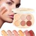 Rouge Highlighter Palette 6 Colors MultiPurpose Palette LongLasting Dazzle Cream Makeup for Women Skin