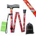 BeGrit Walking Sticks for Women Folding Walking Sticks Adjustable Walking Stick Collapsible Lightweight Flexible Stick Comfortable Grip Durable Mobility Aid for Ladies Men Red