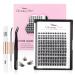 Glowing Win Individual Eyelash Extensions Set 144 PCS Cluster Lashes Extension Kit Individual False Eyelashes with Lash Bond and Seal and Tweezers DIY Eyelash Extension 8-16mm Natural Fake Lashes Cluster Lashes Kit-W50