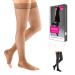 mediven sheer & soft for Women 30-40 mmHg Thigh High w/Lace Silicone Top Band Open Toe Compression Stockings Natural II-Standard Natural II