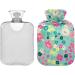 Naanle Retro Flowers Hot Water Bottle - 2L Transparent Heat Bottle for Back Pain Relief Hand & Feet Warmer Neck Warmth & Cold Therapy - International Shipping Available - Buy Online on GoSupps.com