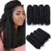 4 Packs Braiding Hair Afro Kinky Extensions Twist Crochet Braids Synthetic Hair 20 Inch (Black) 20 Inch (4 Pack) Black